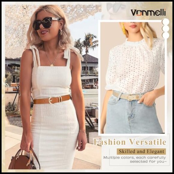 Faux Leather Waist Belt with Gold Buckle for Jeans Dresses main image 5